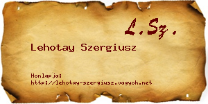 Lehotay Szergiusz névjegykártya